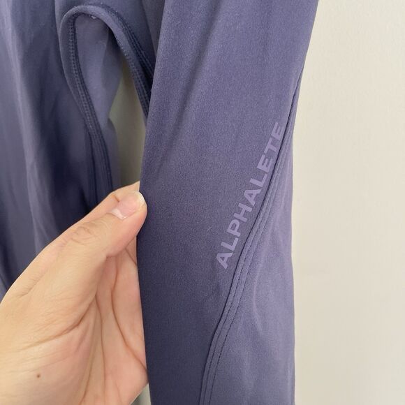 Alphalete Size M Purple Aura High Rise Blizzard Print Leggings Purple Workout - Picture 2 of 6